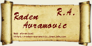 Raden Avramović vizit kartica